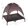 Raised Mesh Dog Bed Removable Canopy Shade Tent Travel Bag Foldable Eco-Friendly Pet Cot Comfortable Sleep Oxford Fabric Plaid
