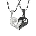 Couple Necklace Heart Shape Metal Valentine Gift Accessories
