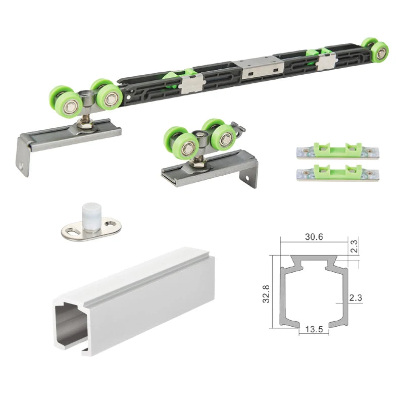 Modern Aluminium Sliding Door Hardware System with Slim Frame for Commercial Use Garage Doors-Metal Accessories for Dealers