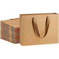 Heavy Duty Kraft Brown Paper Bags Hand Length Handle Wedding Party Shopping Retail Merchandise Candle Gift Crafts Recycled