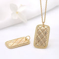 Wholesale Gold Plated Jewelry Findings Brass Square Charm Geometric Shape Pendant Necklace Bracelet Jewelry Making Charms