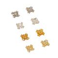 14K/18K Gold Plated Brass Flower Shape Bead Caps for DIY Necklace & Jewelry Making with Hollow Micro Inlaid Zircon