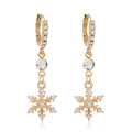 Hot Selling Ladies' Long Dangle Earrings Gold Plated Copper Snow Flower Butterfly Shape Fashionable Charm for Parties Special