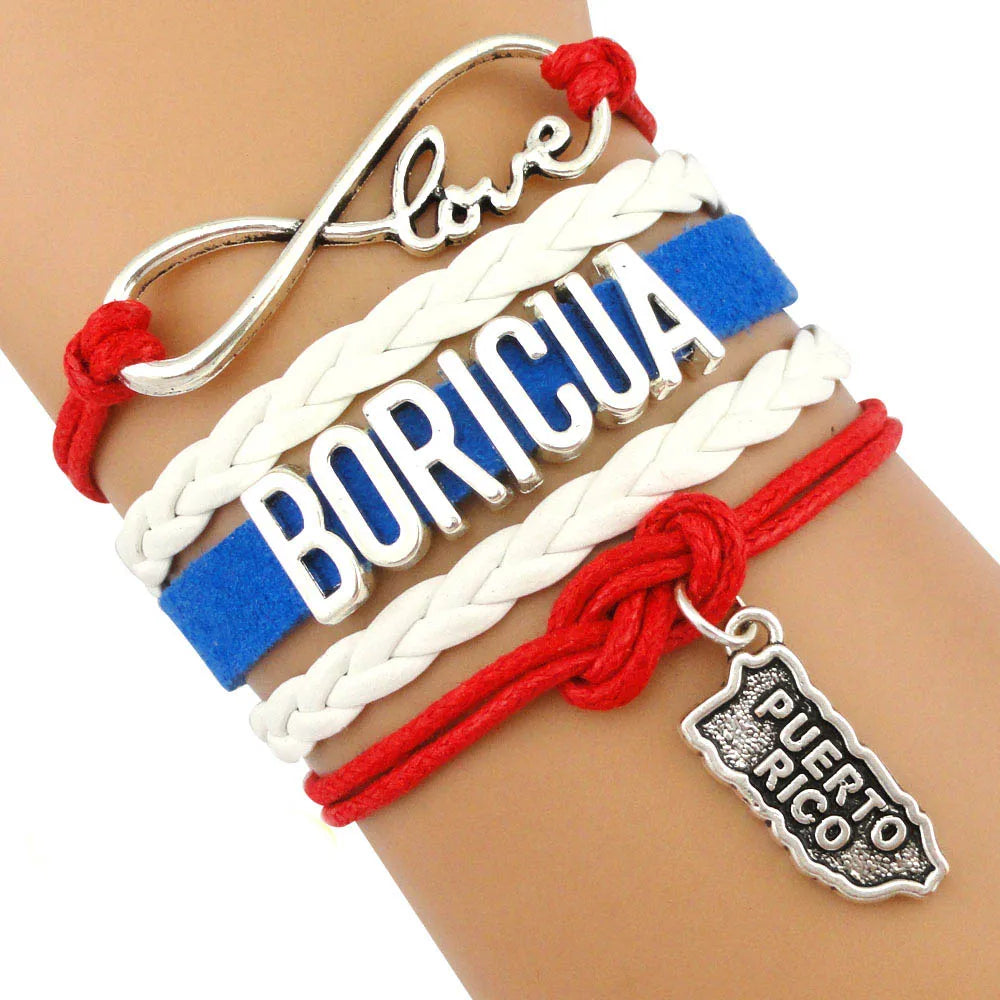 Puerto Ricos Boricua Germany Poland Australia England Ireland Scotland Mexico Colombia United States America Country Bracelets