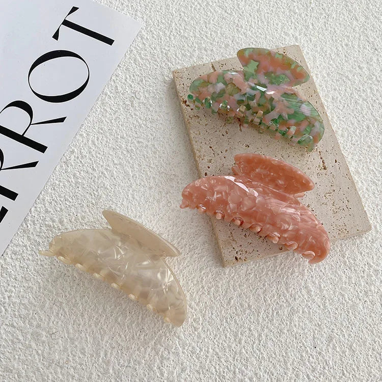 9.5cm Custom Logo Luxury Woman Big Size Marble Acetate Eco-friendly Banana Hair Claw Clip for Thick Hair