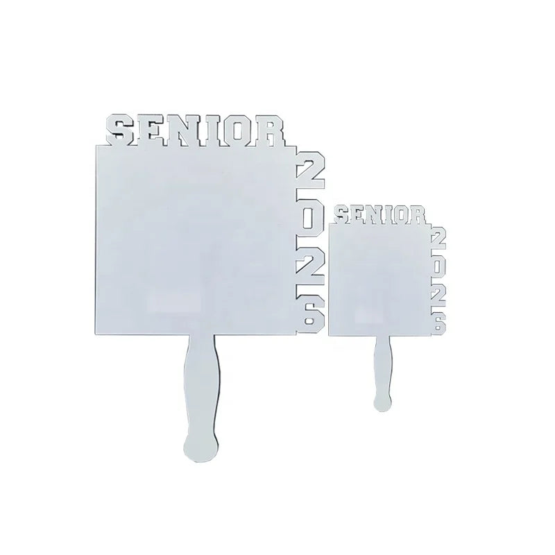 DIY Design Customized Logo Senior 2026 Grad Photo Frame Fans Sublimation Blank Senior 2026 Fan Paddle