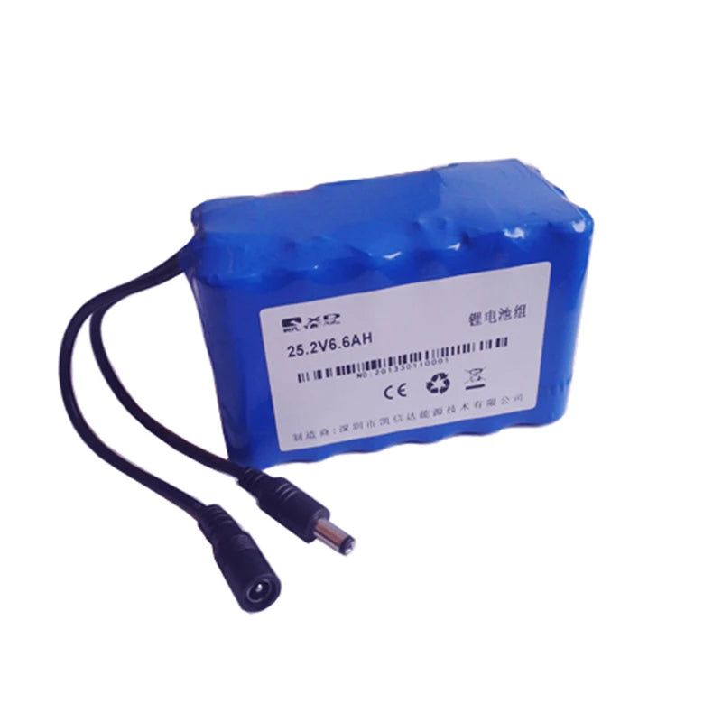 24V 6.6AH 6600mah 6S3P 18650 25.2V 22.2v Li-ion Battery Pack