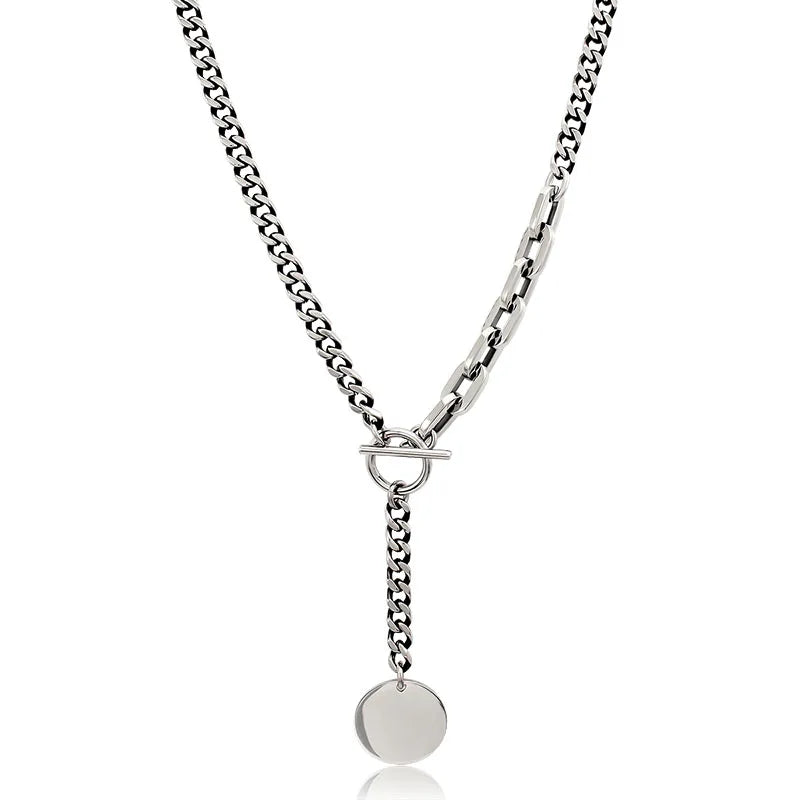 Women Wedding Jewelry Party Birthday Present Silver Color Necklace Fashion Simple Clavicle Chain Link