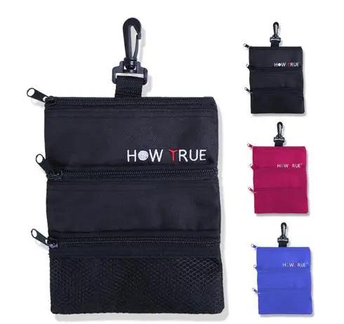 Customized Logo Golf Accessories Pouch Bag with Zippered Pocket and Clip for Organization and Convenience