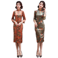 Super Large Size Lace Dress Woman Lady Elegant Dress Cheongsam Girls Fashion Silk Party Dresses Clothes Price for Ladies