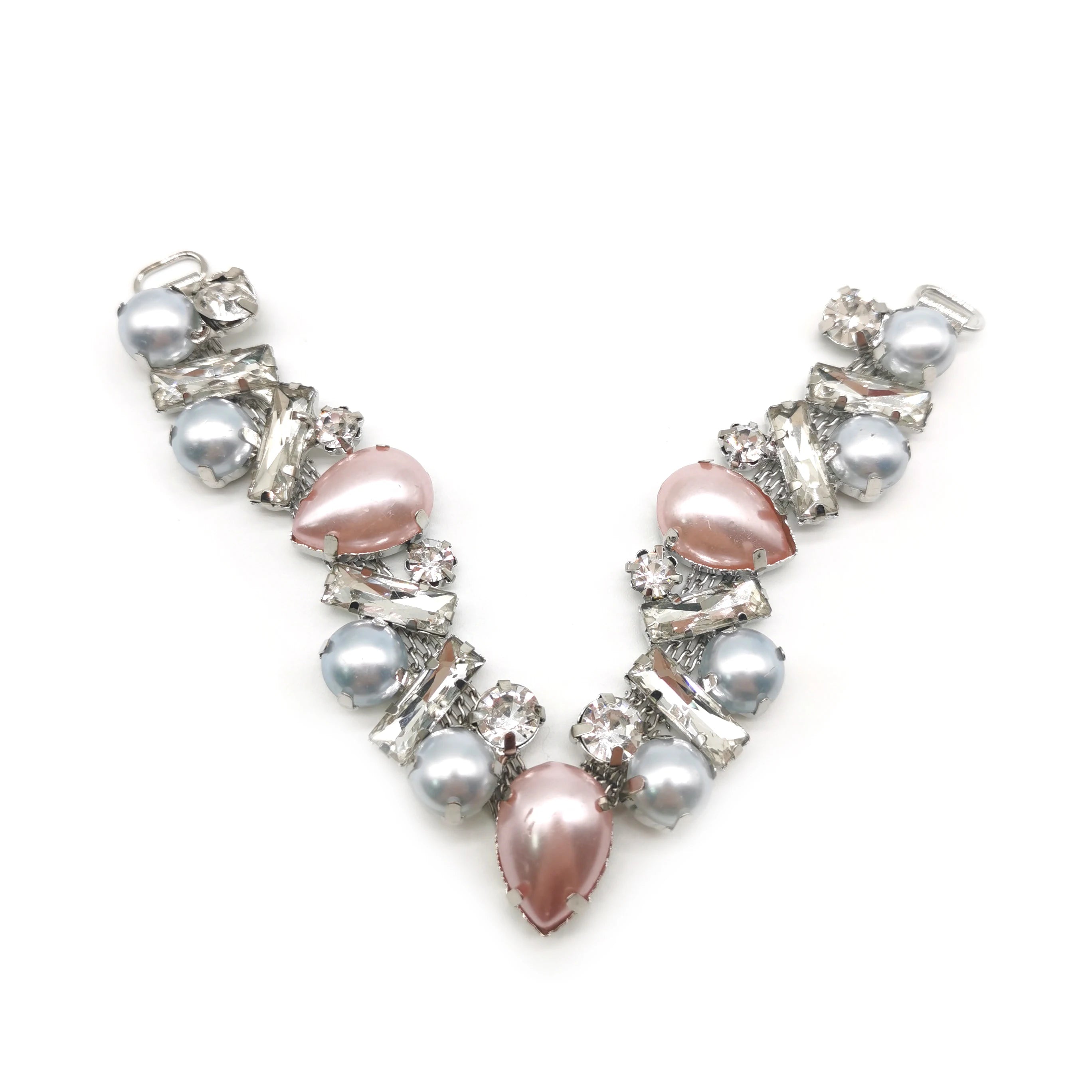 Sparkly Pearl Rhinestone Shoe Ornament Accessory Ladies Slipper Sandal Decoration With Buckles Wholesale Jewelry Chain