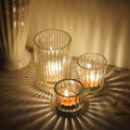Hot Selling Transparent Clear Glass Tealight Candle Holder Home Decoration Christmas Printed Metal Stand for Weddings 7-Day