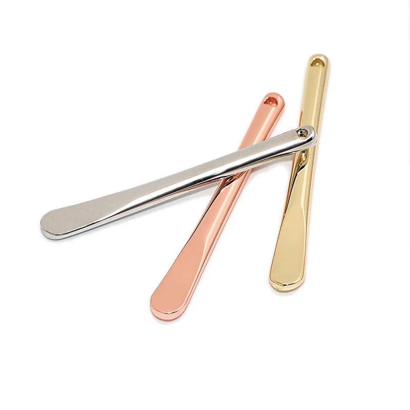 Wholesale Makeup Spatula Mini Small Facial Eye Cream Scoop Custom Logo Gold Metal Cosmetic Spoon 60mm