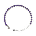 Elegant Rhodium Plated 925 Silver Natural Amethyst Bracelet for Women Fine Bracelets Daily Wear