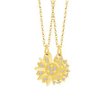 Fashionable Boho Stainless Steel Sun and Moon Asymmetrical Pendant Necklace Gold Plated for Couples or Besties Trendy Style