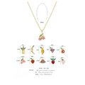 Vibrant Fruit Charm Pendant Necklace Colorful 3A Zircon 18K Gold Perfect Summer Style Jewelry Necklace