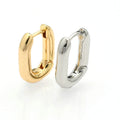 High Quality No Fading Color 18K Real Gold Plating Rectangle Hoop Earrings for Fashion Women Jewelry