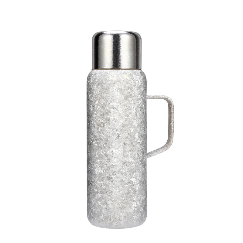 2024 Simple Air Insulation Titanium Cup with Handle and Cover Mechanical Digital Display Rotary Switch for Business Gifts
