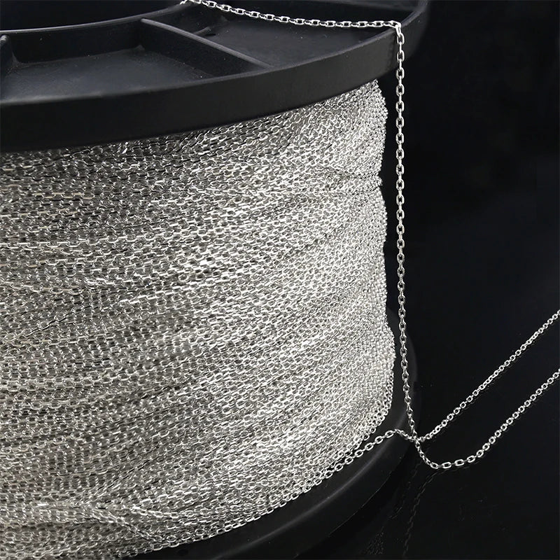 JZSZ-030 Factory Wholesale 1.1mm Diamond Cut Cable Roll for Jewelry Making Silver 925 Chain Roll