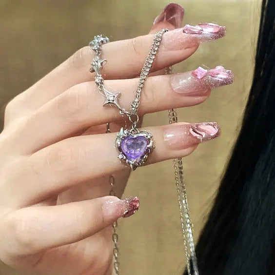 New Y2K Necklace Punk Creative Personality Ins Micro-inset Zirconium Love Star Necklace