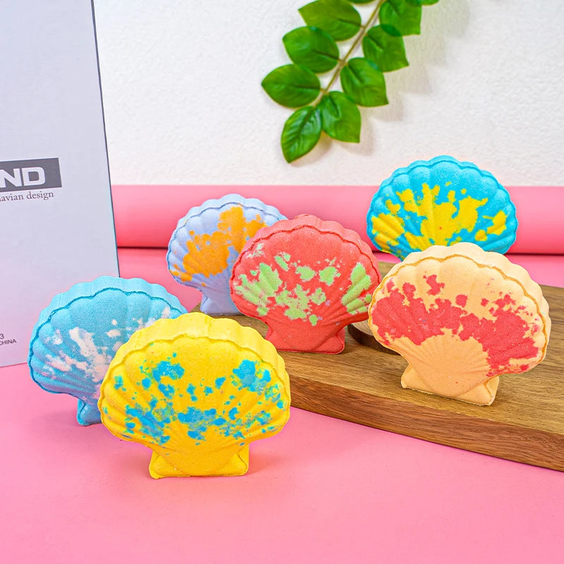 2023 New Funny Shape Shimmer Bubble Natural Vegan Organic Fizzy Customizable Fragrance Mixed Color Shell Bath for