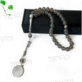 Smooth Surface Natural Smoky Crystal Quartz Real Gemstone Muslim Prayer 10mm 33Beads Rosary Islamic Religious Eid Ramadan Gift