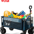 WOQI Outdoor Folding Car Multifunctional Folding Car Shopping Camping Garden Heavy Duty All Terrain Wheels