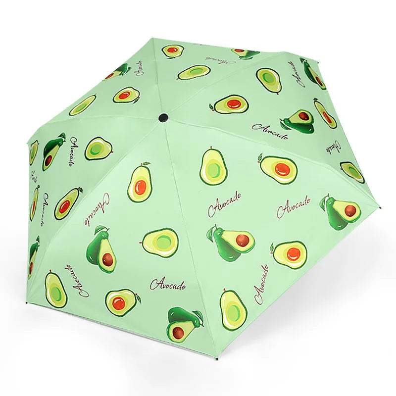 Five Fold Capsule Fruit Umbrella Black Glue Sunscreen and Anti Ultraviolet Mini Umbrella with Black Coated Korea Style