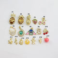 HD0005 18K Gold Plated Copper Mini Full Zircon Pineapple Fruit Cartoon Pendant