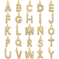 Fenny 18K Gold Plated Luxury Zirconia Initial Alphabet English Letter Pendant Necklace Stainless Steel Jewelry Wholesale