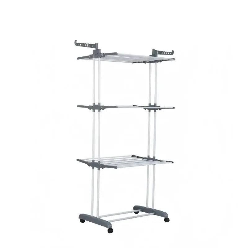 4 Tier Stand Hanger Rack with Wheels Foldable Laundry Rack Clothes Airer Dryer Rack