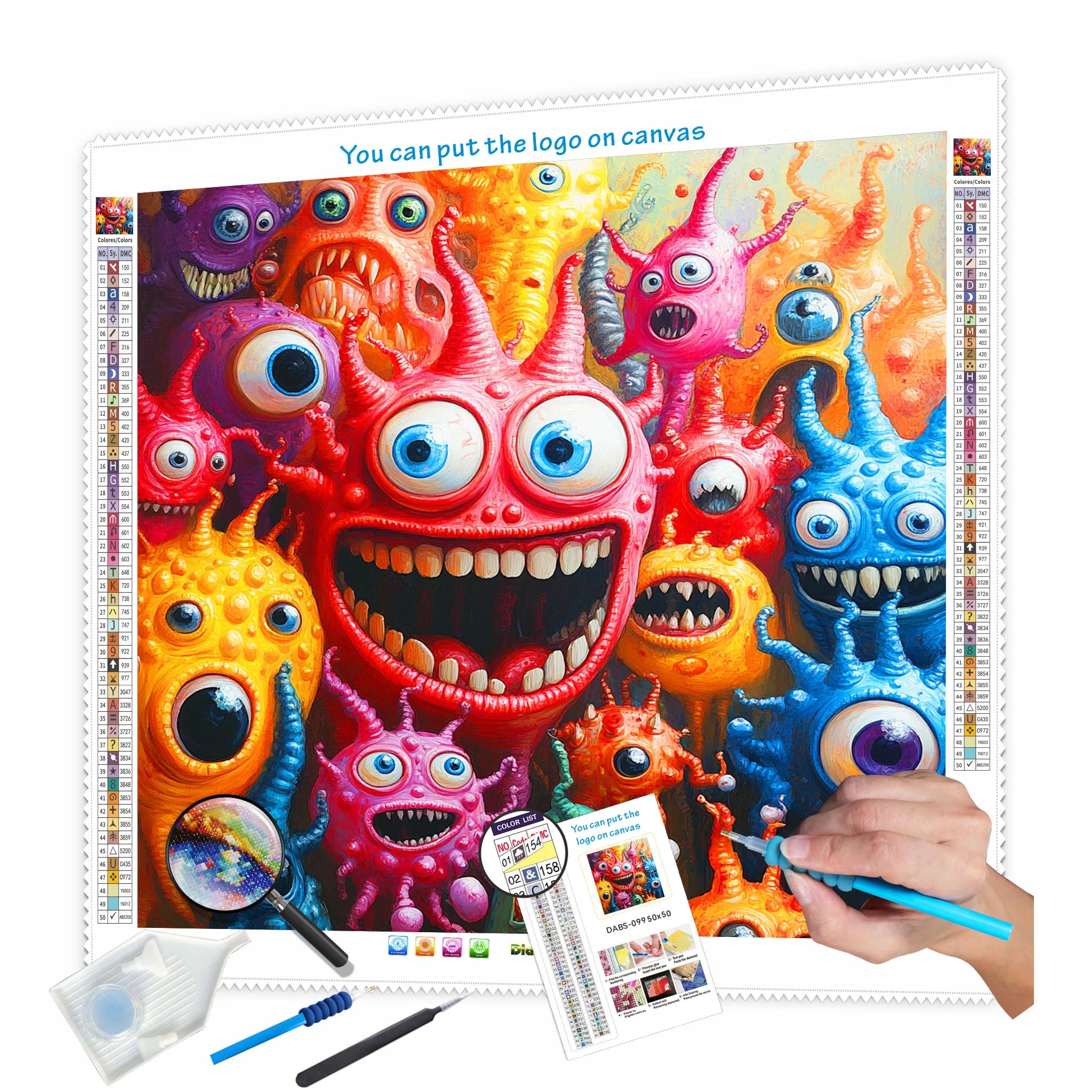 N-2570 DIY Diamond Painting Customizable 5D Portrait of Monster's Carnival Art Fairy Dust Drills and Picture Diamond Painting