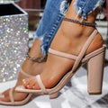 Popular Summer New Thick Heel Women's Sandals Square Toe Women's Shoes High Heel