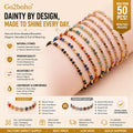 Go2boho Boho Adjustable Dainty Semi-Precious Stone Beads Bracelets and Charm Bracelets Wholesale for Women
