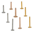 Wholesale 16G Surgical Steel Labret Bar Parts 6/8/10mm External Lip Piercing Post Shaft Barbells Earrings Replacement Accessory