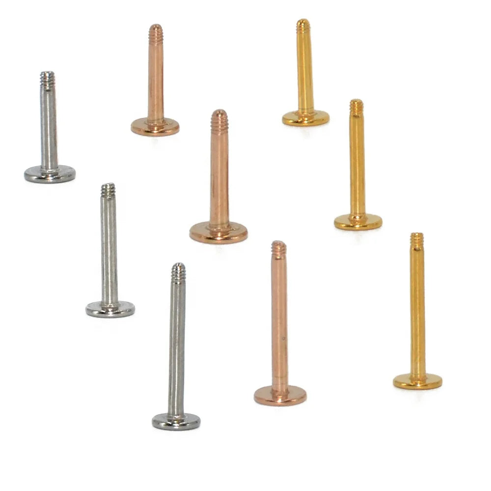 Wholesale 16G Surgical Steel Labret Bar Parts 6/8/10mm External Lip Piercing Post Shaft Barbells Earrings Replacement Accessory