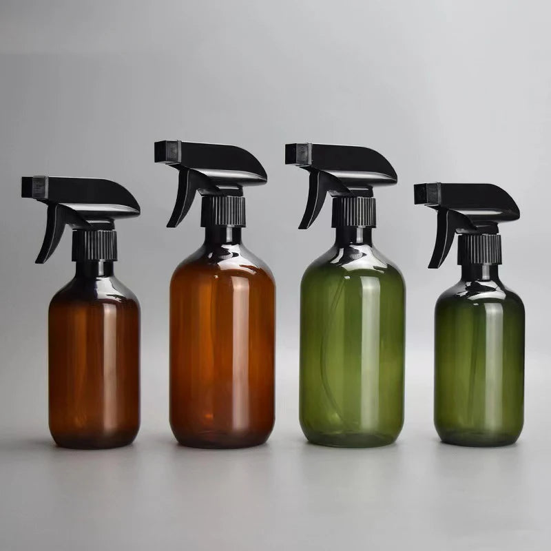 Stock 300ml 500ml Green Tawny Alcohol Cleaner Round Shoulder Room Spray Bottle Luxury Home Fragrance