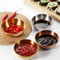 Golden Sauce Dish Appetizer Serving Tray Stainless Steel Sauce Dishes Spice Plates Kitchen Supplies Plates Spice Dish Plate
