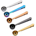Multifunctional Long Handle Tea Coffee Bean Measuring Spoon Stainless Steel Coffee Scoop with Clip