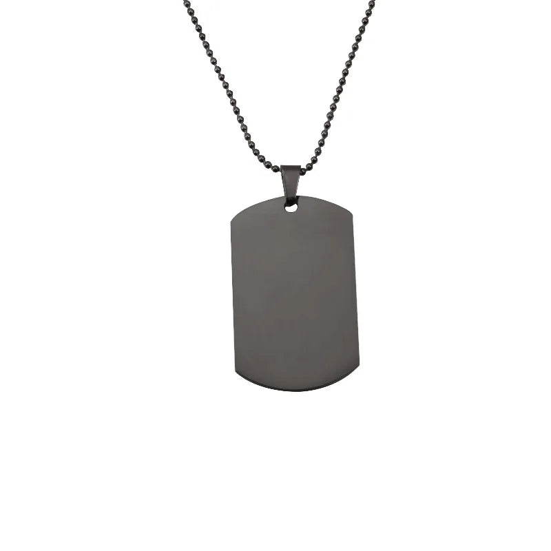 Jewelry Factory Wholesale Custom Stainless Steel Pure Blank Pendant Necklace Can Be Engraved for Hip Hop Trendy People