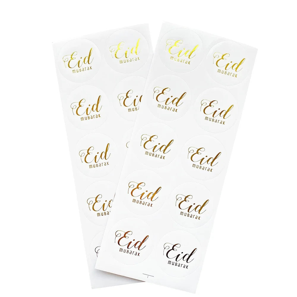 Islamic Decor 10pcs/sheet Gold Stamping Foil Eid Mubarak Sticker Eid Stickers