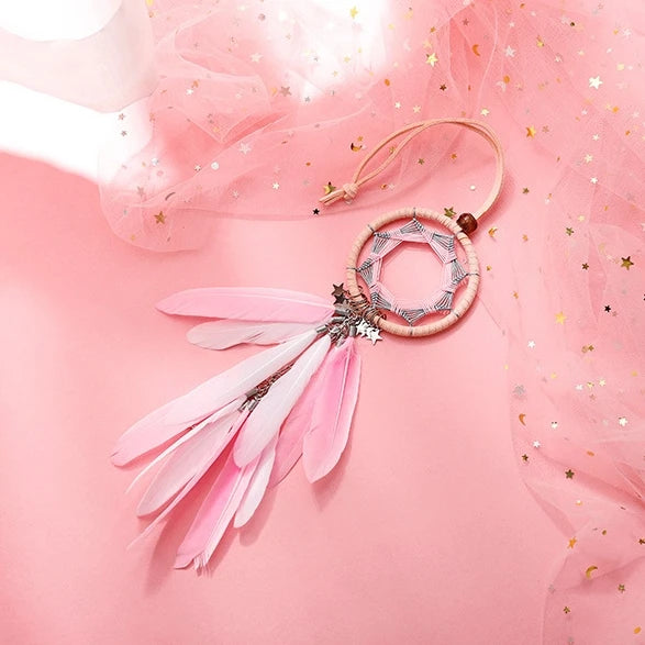 Factory Price Car Dream Catcher Wind Chimes Girls Car Interior Decoration Accessories Rearview Mirror Pendant Dreamcatcher