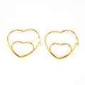 Minimalist 18K Gold Plated Stainless Steel Double Heart Hollow Hoop Earrings New Trendy Design for Women