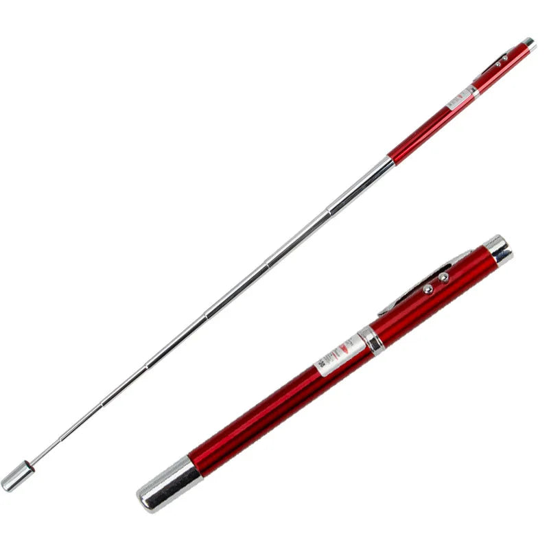 BECOL Educational Supplies 5 in 1 LED Light Pen Retractable Antenna Teaching Pointer Pen Custom Logo Metal Ball Pen for Business