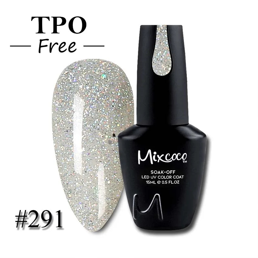 Mixcoco Professional 15ml Soak off UV Nail Art Gel Polish Custom Label Bottle with Free Sample Designer Style