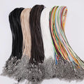 2mm Black Blue Colorful Leather Cord Adjustable Necklace Chain 20inches Rope Pendant Chain for Jewelry Making