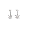 New Hot Fashion 925 Sterling Silver Sunflower Pearl Earrings for Women Girls Gift Fashion Jewelry 2021