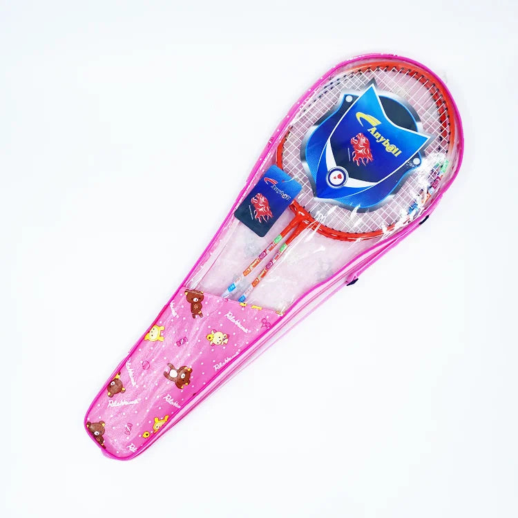 Factory Kids Children Steel Alloy 1 Pair Badminton Rackets Set Badminton Racquets with Carry Bag Indoor Outdoor Sports sports