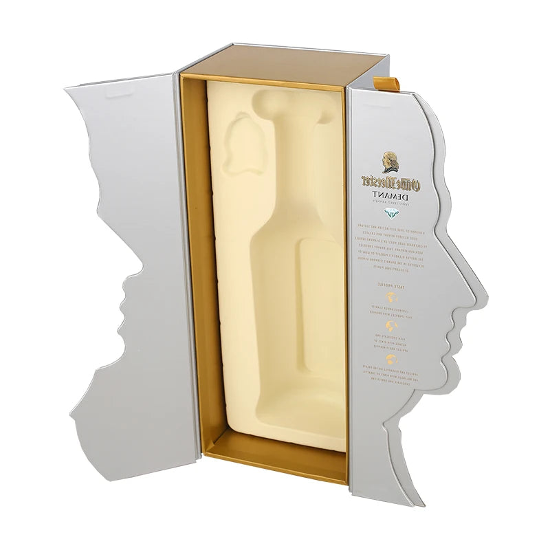Custom Printed Luxury White Gold Birthday Gift Paper Boxes Wholesale Folding Clamshell Paper Packaging Custom Box Gift Box