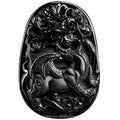 Certified Grade a Natural BLACK Jade  Jadeite BLACK Jade Flying Unicorn Pendant Ice Jade Lucky Men and Women Necklace Pendant
